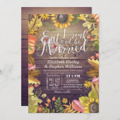 エレガント食べドリンク&ビー結婚した結婚式招待状 招待状 (正面/裏面)