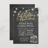 エレガント食べドリンク&ビー結婚した結婚式招待状 招待状 (正面/裏面)