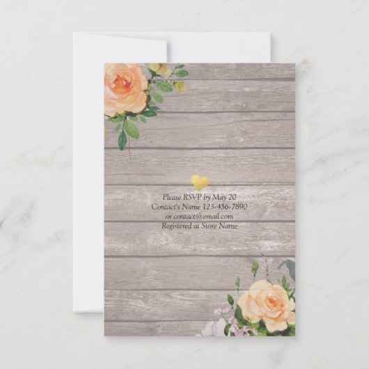 エレガント食べドリンク&ビー結婚した結婚式招待状 招待状 (裏面)