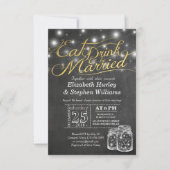 エレガント食べドリンク&ビー結婚した結婚式招待状 招待状 (正面)