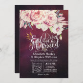 エレガント食べドリンク&ビー結婚した結婚式招待状 招待状 (正面/裏面)