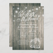 エレガント食べドリンク&ビー結婚した結婚式招待状 招待状 (正面/裏面)