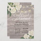 エレガント食べドリンク&ビー結婚した結婚式招待状 招待状 (正面/裏面)