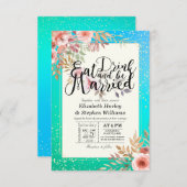 エレガント食べドリンク&ビー結婚した結婚式招待状 招待状 (正面/裏面)