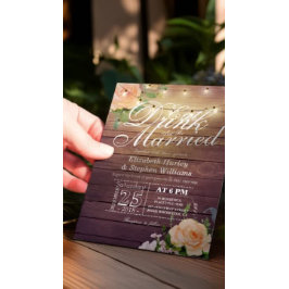 エレガント食べドリンク&ビー結婚した結婚式招待状 招待状