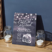 エレガント食べドリンク&ビー結婚した結婚式招待状 招待状