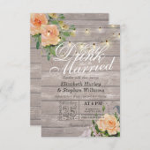 エレガント食べドリンク&ビー結婚した結婚式招待状 招待状 (正面/裏面)