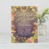 エレガント食べドリンク&ビー結婚した結婚式招待状 招待状 (スタンド正面)