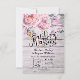 エレガント食べドリンク&ビー結婚した結婚式招待状 招待状