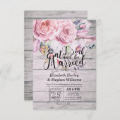 エレガント食べドリンク&ビー結婚した結婚式招待状 招待状 (正面/裏面)