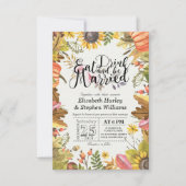エレガント食べドリンク&ビー結婚した結婚式招待状 招待状 (正面)