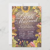 エレガント食べドリンク&ビー結婚した結婚式招待状 招待状 (正面)