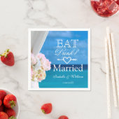エレガント食べフローラ結婚したビーチ結婚式 スタンダードカクテルナプキン (インサイチュ)