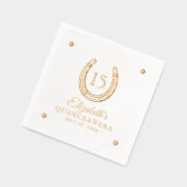 エレガント馬蹄誕生日会実在金ゴールド 箔ナプキン (左)