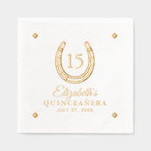 エレガント馬蹄誕生日会実在金ゴールド 箔ナプキン (正面)