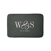 エレガント骨イニシャル結婚のカップル バスマット (正面)