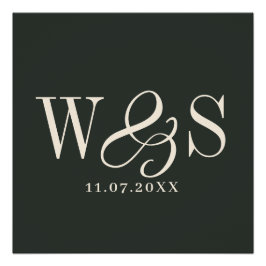 エレガント骨対イニシャル結婚ズ ポスター