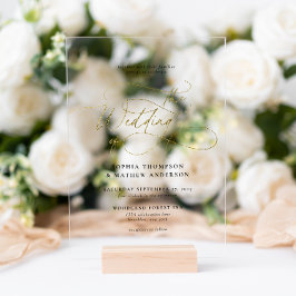 エレガント高度なスクリプ結婚ト アクリル招待状