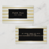 エレガント高度スタイリッシュ、金ゴールドストライプ 名刺 (正面/裏面)