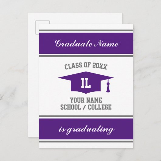 エレガント高校卒業写真 案内ポストカード (正面/裏面)