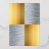 エレガント高級シフォーマルック結婚スのシルバーと金ゴールド 箔招待状 (裏面)