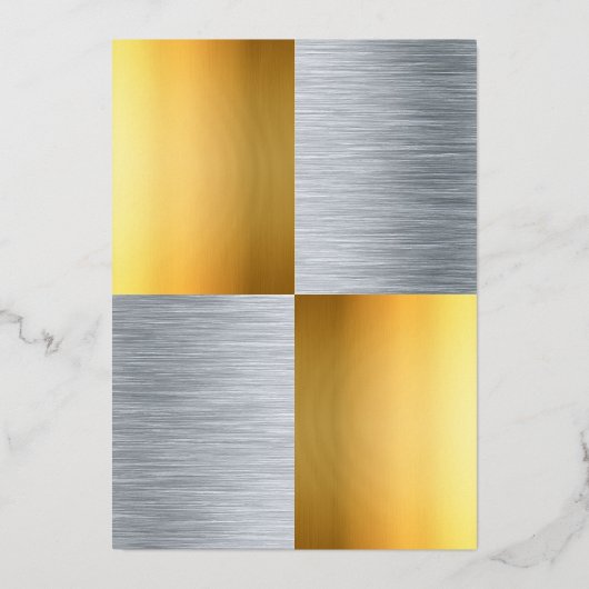 エレガント高級シフォーマルック結婚スのシルバーと金ゴールド 箔招待状 (裏面)