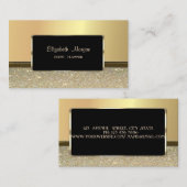 エレガント高級スタイリッシュフェイク金ゴールドグリッター 名刺 (正面/裏面)
