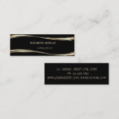 エレガント高級スタイリッシュ金ゴールド，黒 スキニー名刺 (正面/裏面)