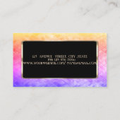 エレガント高級スタイリッシュ、セクグラデーションシン、黒フレーム 名刺 (裏面)
