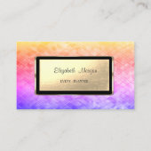 エレガント高級スタイリッシュ、セクグラデーションシン、黒フレーム 名刺 (正面)