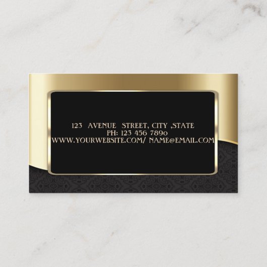 エレガント高級スタイリッシュ、プロフェッショナル、フェイク金ゴールド 名刺 (裏面)