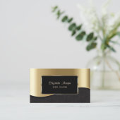 エレガント高級スタイリッシュ、プロフェッショナル、フェイク金ゴールド 名刺 (スタンド正面)