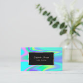 エレガント高級スタイリッシュ,モダン，ホログラフィック 名刺 (スタンド正面)
