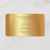 エレガント高級モダン金ゴールドフェイクラウンドコーナー 名刺 (裏面)