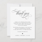 エレガント高級結婚テーブルサンキューカード サンキューカード (正面)