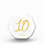 エレガント高級金ゴールドス結婚クリプトのテーブル番号 フォトブロック (正面)