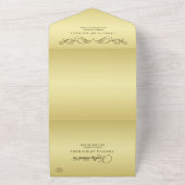 エレガント高級金ゴールド華美結婚ズ オールインワン招待状 (外側)