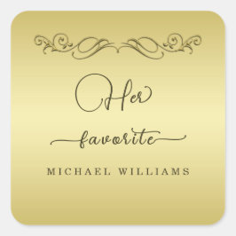 エレガント高級金ゴールド華美結婚ズ スクエアシール