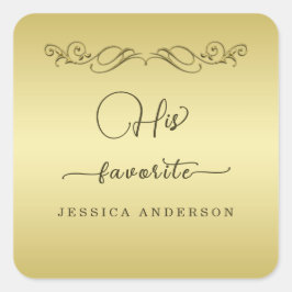 エレガント高級金ゴールド華美結婚ズ スクエアシール