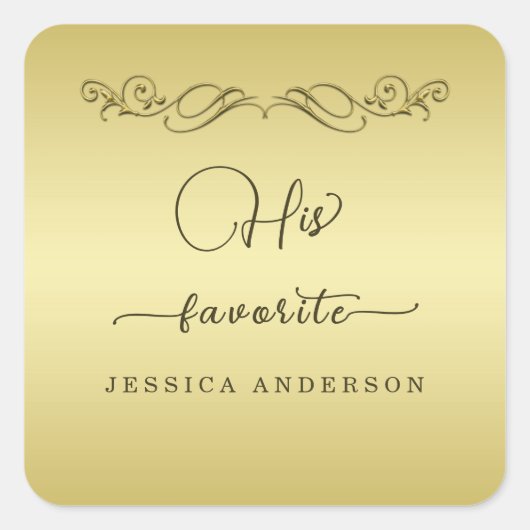 エレガント高級金ゴールド華美結婚ズ スクエアシール (正面)