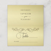 エレガント高級金ゴールド華美結婚ズ プレイスカード (外部開封)