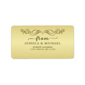 エレガント高級金ゴールド華美結婚ズ ラベル (正面)