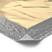 エレガント高級銀縁ど枠カスタム写真 ポスター (角)