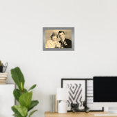 エレガント高級銀縁ど枠カスタム写真 ポスター (ホームオフィス)