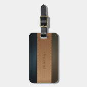 エレガント高級、レトロストライプの ラゲッジタグ (正面縦)