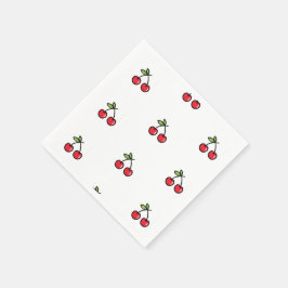 🍒 & エレガント魅力的さくらんぼナプキンス🍒 スタンダードカクテルナプキン