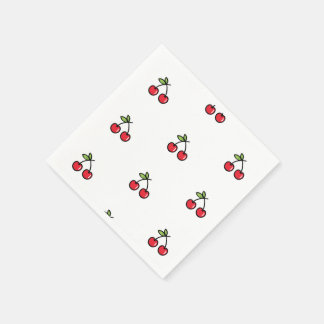 🍒 & エレガント魅力的さくらんぼナプキンス🍒 スタンダードカクテルナプキン