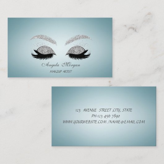 エレガント魅力的プロフェッショナルフェイクグリッター 名刺 (正面/裏面)