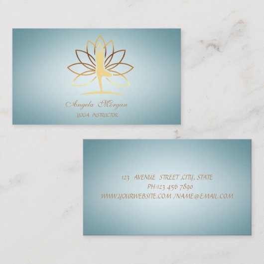 エレガント魅力的プロフェッショナル蓮の花の女性 名刺 (正面/裏面)