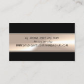 エレガント魅力的プロフェッショナル，黒，ヤシの木 名刺 (裏面)